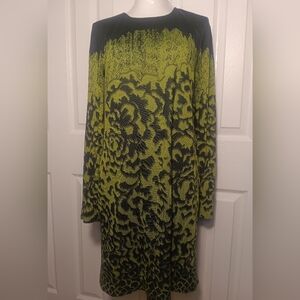 W by Worth Long Sleeve Black and Green Dress